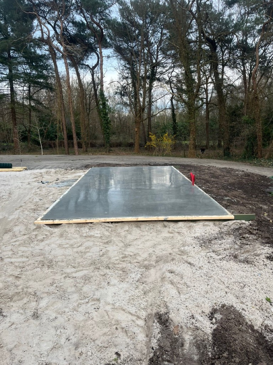 Betonfundering voor schuur